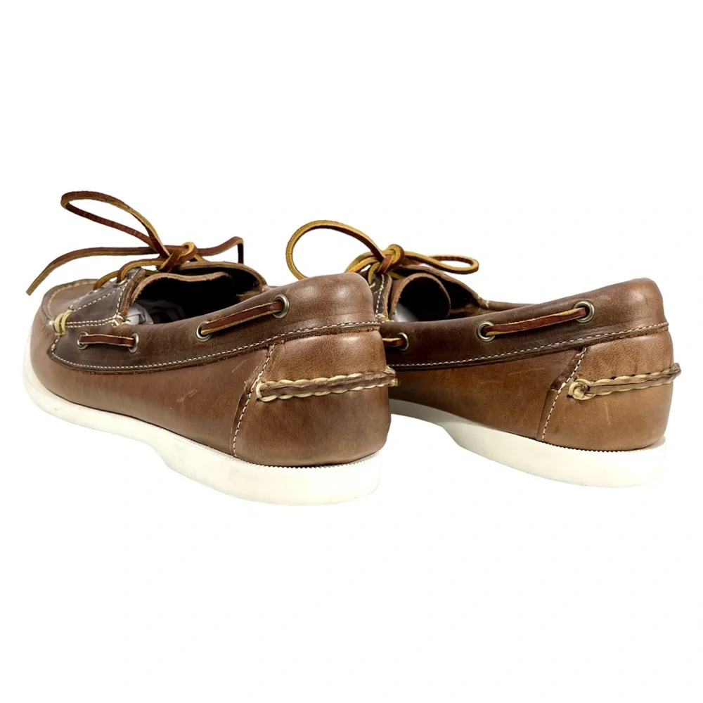 Allen Edmonds Men 9D‎ Maritime Brown Leather Slip On Boat Shoes